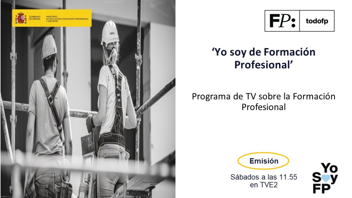📢 ‘Yo soy de Formación Profesional’. Programa de TV sobre la Formación Profesional
🔴 Emisión: Sábados a las 11.55 en <a href="/la2_tve/">La 2</a>
🔎 rtve.es/play/videos/yo…