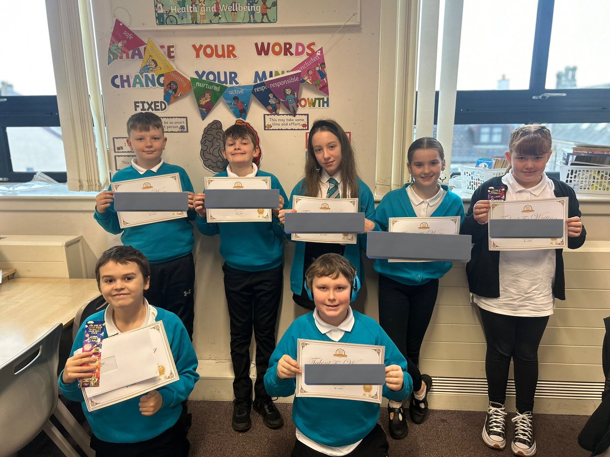 Very proud of P7/6 today as we all received a certificate to say our work will be published in <a href="/YoungWritersCW/">Young Writers</a> competition 🌟🌟