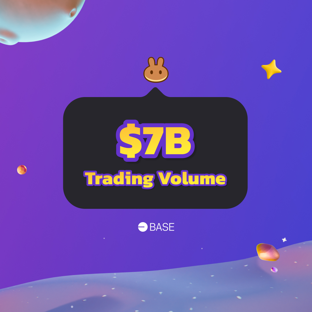 🔥Got what it takes to go full Base? 🥞Base PancakeSwap smashed past 7B in  trading volume 📈 Monthly v3 trading volume jumped 91% (Sep: $515.19M ➡️  Oct: $985.80M) Trade like a Base