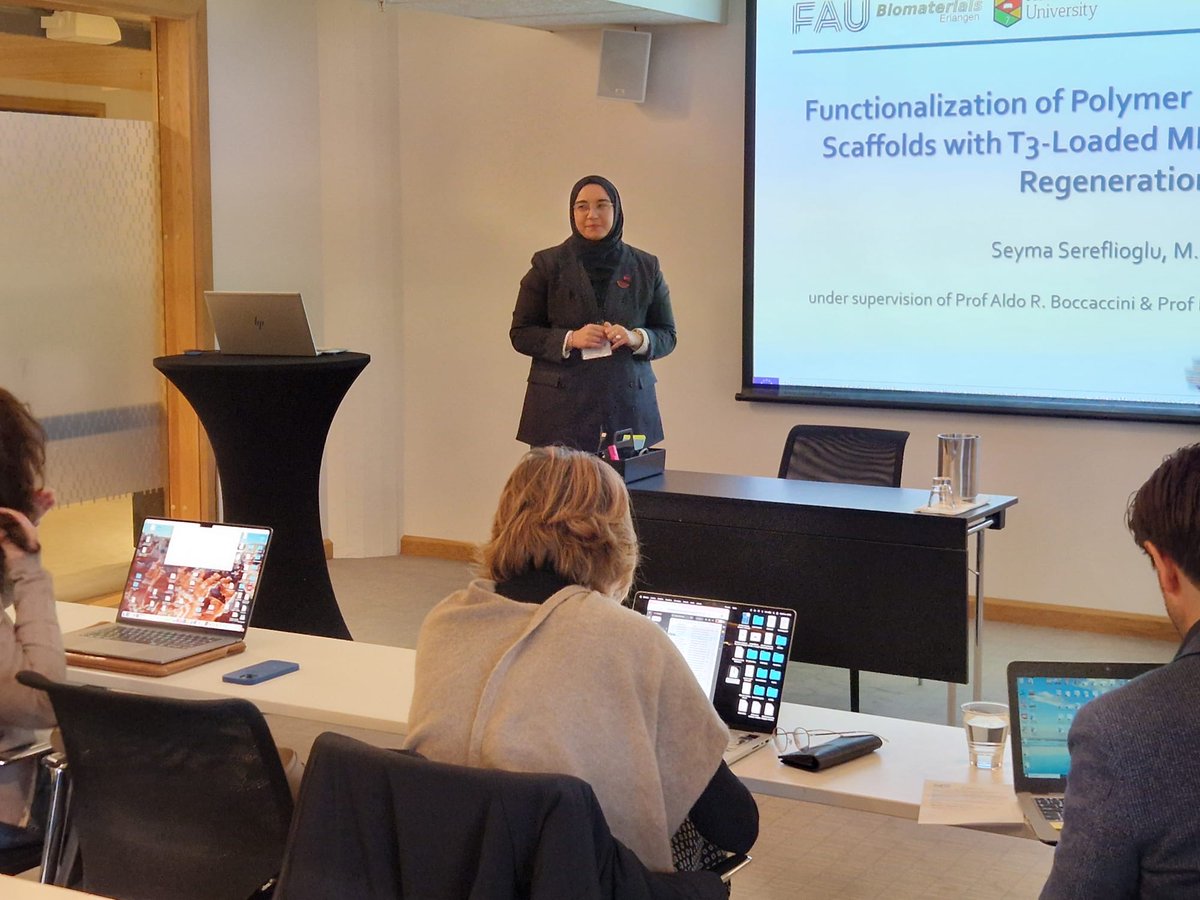 Boccaccini_Lab's tweet photo. Last day of the final Symposium of 🇪🇺@P4Fit
ITN network @MSCActions in Helsinki 🇫🇮with more interesting presentations of Early-Stage Researchers including our co-supervised PhD students @UniFAU @Boccaccini_Lab  Halldór @halldorkara 🇮🇸and Seyma @ssereflioglu1 🇹🇷 Well done!�� https://t.co/Y7UryD32yr