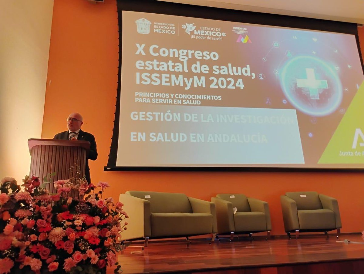 Hablando a autoridades y profesiones del ISSEMYM sobre I+i en salud en Andalucía y el ISA