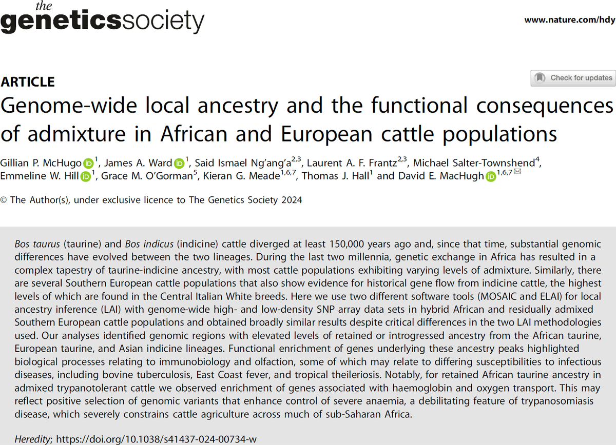 David MacHugh (@david_machugh) on Twitter photo Great to see <a href="/GillianMcHugo/">Gillian McHugo</a>'s new #Cattle #PopulationGenomics paper out😀Support <a href="/Researchirel/">Research Ireland</a>, <a href="/ucdvetmed/">UCD School of Veterinary Medicine</a>, <a href="/UCD_Conway/">UCD Conway Institute</a>, <a href="/UCD_Research/">UCD Research</a>, <a href="/UCD_OneHealth/">One Health Research</a>
#admixture #LocalAncestry #OneHealth
Collaboration: <a href="/LrFrantz/">Laurent Frantz</a>, <a href="/emmelinehill/">Emmeline Hill</a>, <a href="/mststats/">Michael Salter-Townshend</a>, <a href="/kmeade11/">Kieran Meade</a>
doi.org/10.1038/s41437… Great to see <a href="/GillianMcHugo/">Gillian McHugo</a>'s new #Cattle #PopulationGenomics paper out😀Support <a href="/Researchirel/">Research Ireland</a>, <a href="/ucdvetmed/">UCD School of Veterinary Medicine</a>, <a href="/UCD_Conway/">UCD Conway Institute</a>, <a href="/UCD_Research/">UCD Research</a>, <a href="/UCD_OneHealth/">One Health Research</a>
#admixture #LocalAncestry #OneHealth
Collaboration: <a href="/LrFrantz/">Laurent Frantz</a>, <a href="/emmelinehill/">Emmeline Hill</a>, <a href="/mststats/">Michael Salter-Townshend</a>, <a href="/kmeade11/">Kieran Meade</a>
doi.org/10.1038/s41437…