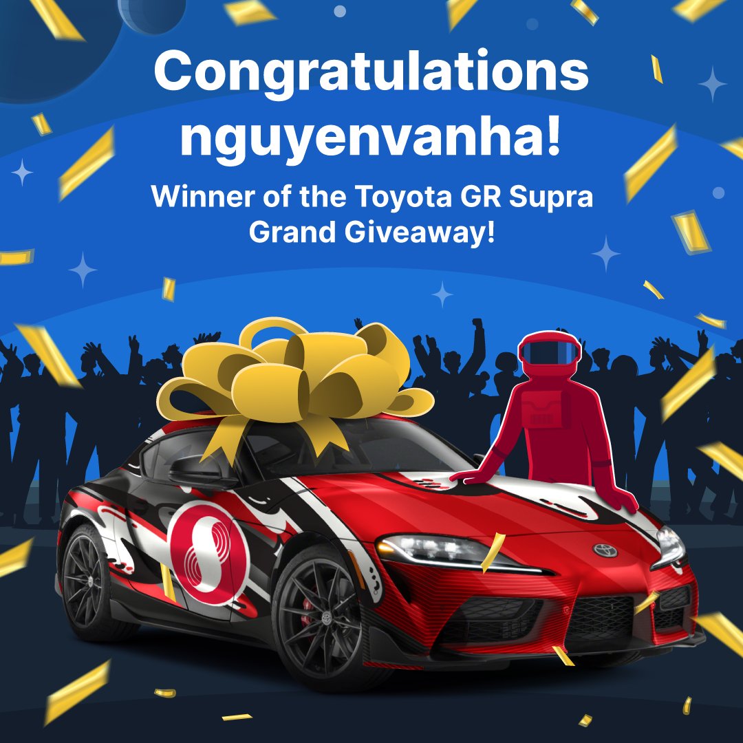 SUPRA_Labs's tweet photo. Thank you for joining the Supra Spacefest, everyone who tuned in live made it all very special ☄️

Congratulations to the winner of the grand giveaway of a brand new Toyota GR Supra, nguyenvanha! Our team will get in touch with you over email shortly to hand over the keys 🔑 

A big shoutout to all the projects, speakers, and hosts who shared your insights, experiences, and learnings with everyone

We can't wait for your apps to join Supra L1 mainnet 💪