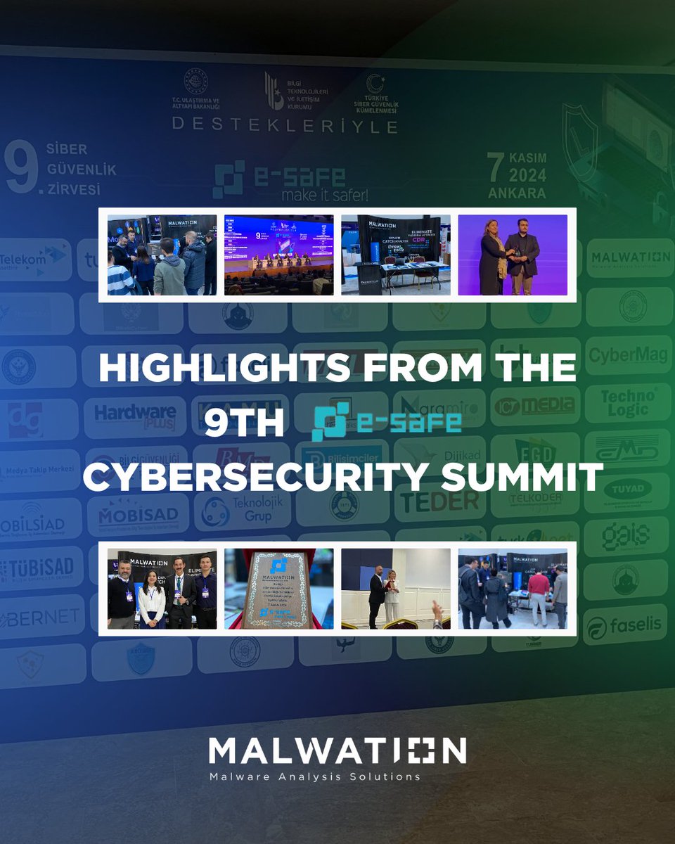 🏆 We’re excited to announce that @ThreatZone_ received the "Year's Cybersecurity Award" in Malware Detection/Analysis at the 9th <a href="/eSafeorg/">e-Safe</a> Cybersecurity Summit!
✨ Read Summit's Highlights 👉 malwation.com/blog/highlight…

#esafe #malwation #threatzone #cybersecurity #malwareanalysis