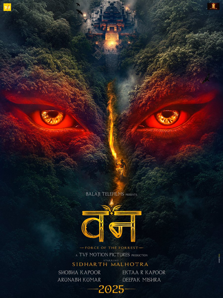 SidMalhotra's tweet photo. ‘वन’ से निकल कर बड़े पर्दे पर, आ रही है एक कहानी। ‘VVAN- Force of the Forrest’ releasing in 2025 🔥

Produced By @balajimotionpic @TVFMotionaPic @EktaaRKapoor #ShobhaKapoor and @ArunabhKumar
Directed By @ArunabhKumar and @deepakmishra18
Written By @ArunabhKumar

Coming On Chhath, 2025

#TVFxBalajiMotionPictures #Vvan #ForceOfTheForrest  #ComingSoon