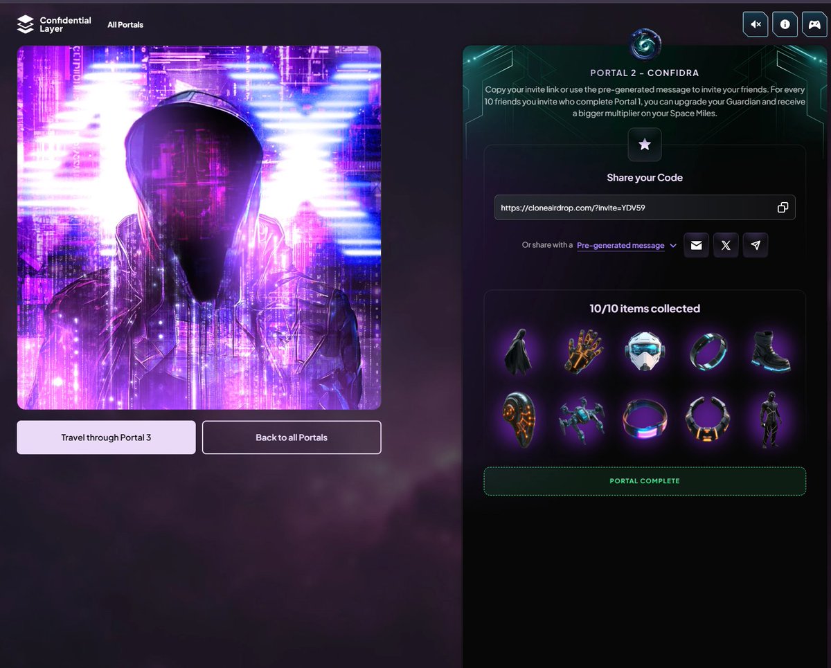 Va77ss's tweet photo. Hey Degens! Just unleashed a game-changing Guardian upgrade in the $CLONE Guardians of Privacy campaign!

Boost Your Farm Multiplier in the $CLONE Event!

• Refer 10 friends to supercharge your Guardian.
• Climb the Leaderboard for epic rewards—more points, exclusive cards, and extra $CLONE!

Be part of the revolution, level up your status, and let's conquer new heights together!

https://t.co/J4O5hZvKP3