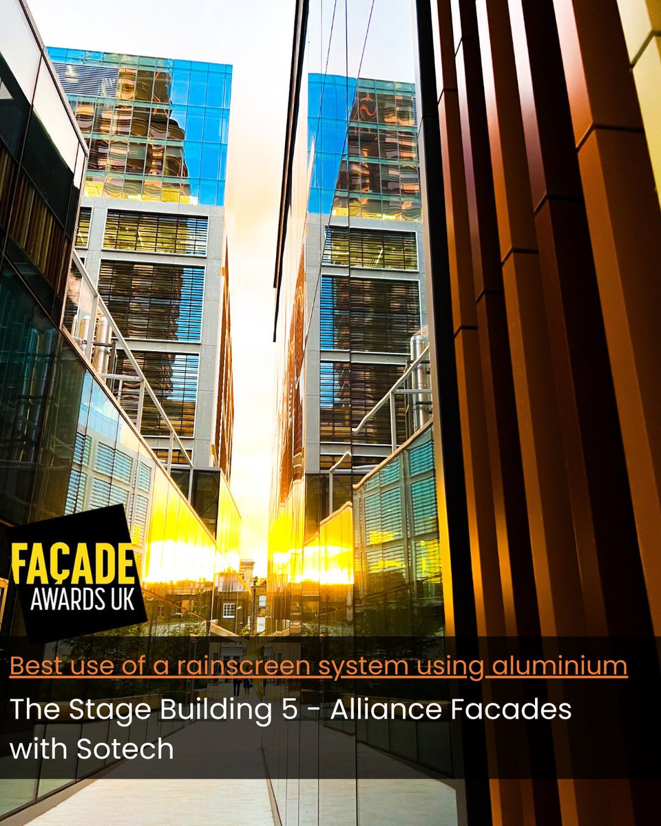 Today is the Facade Awards 2024!

Sotech has been nominated alongside Alliance Facades for our combined efforts of the Stage Building 5 project under the Best Use of a Rainscreen System Using Aluminium category.

Best of luck to all nominees this evening. 
#FacadeAwards2024