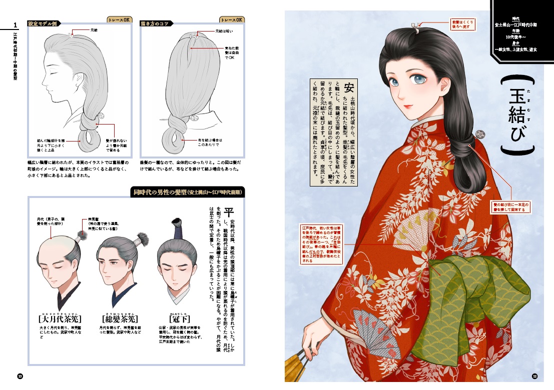 11/27発売新刊】『日本髪の描き方』 安土桃山から現代まで…男女計約80
