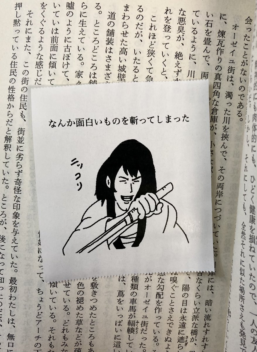 読みかけの本を久々に開いたら挟まってた 