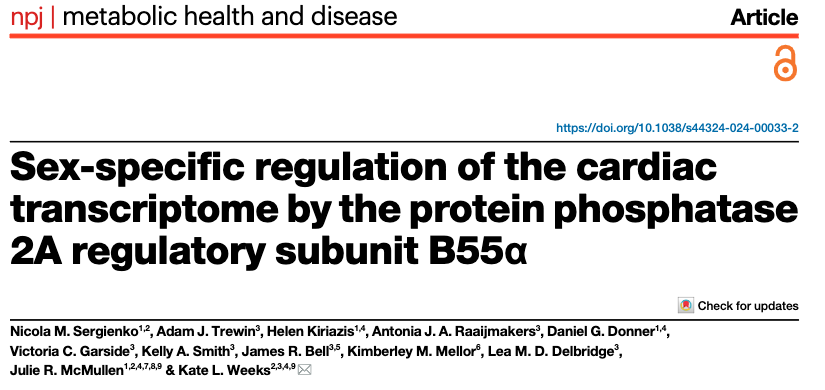 k8weeks's tweet photo. Some nice news at the end of an eventful week! 

Our first paper on the phosphatase PP2A-B55a has just been published in npj Metabolic Health &amp; Disease @Nature_NPJ 

Read it here! https://t.co/CHesTfya1C 🫀

Congrats to @NicolaSergienko who lived &amp; breathed B55a during her PhD! https://t.co/c9fnuwMmhf