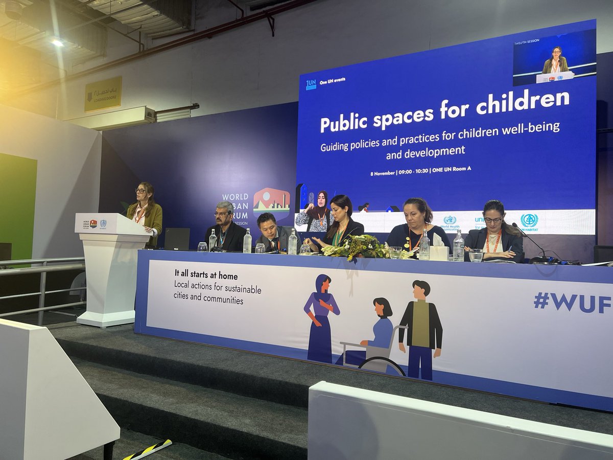 One more at #WUF12Egypt. Well-designed public spaces are critical to the #wellbeing of #children (and everyone else) in #cities. Sneak preview of a new cross-cutting publication on this important issue. Stay tuned! <a href="/NathalieRoebbel/">Nathalie Roebbel</a> <a href="/gsebag/">Giselle Sebag</a> <a href="/WHO/">World Health Organization (WHO)</a> <a href="/UNHABITAT/">UN-Habitat</a> <a href="/UNICEF/">UNICEF</a> <a href="/IS_UrbanHealth/">ISUH</a>