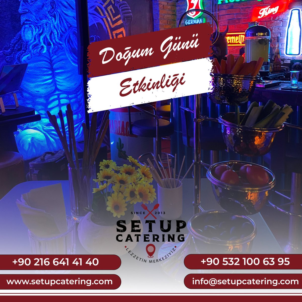 SetupCatering's tweet photo. 📍Çekmeköy, İstanbul

16/10/2024 - Özel Doğum Günü Etkinliği 🎉🥂

Profesyonel Ekibimiz ile Catering ve Etkinlik Organizasyonunu Yaptığımız Davetlerde, Şıklık ve Mükemmelliği Bir Arada Sizlere Sunmaktan Mutluluk Duyuyoruz.

Özel Davetlerinizde Setup Catering Sizlerle… https://t.co/zvFOzwhYm4