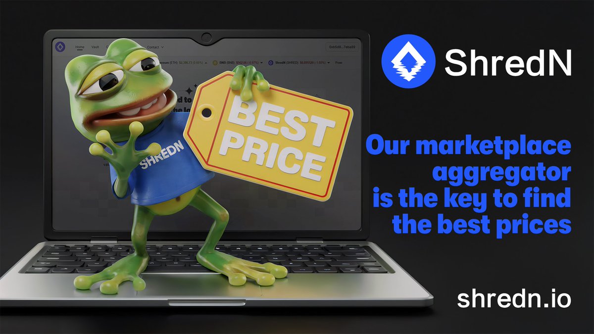 Our marketplace aggregator is the key to finding the best prices 🔍

Whether you’re looking to sell or buy ⚖️

Make #ShredN your first point of call and get a competitive edge 💪 

#NFT
