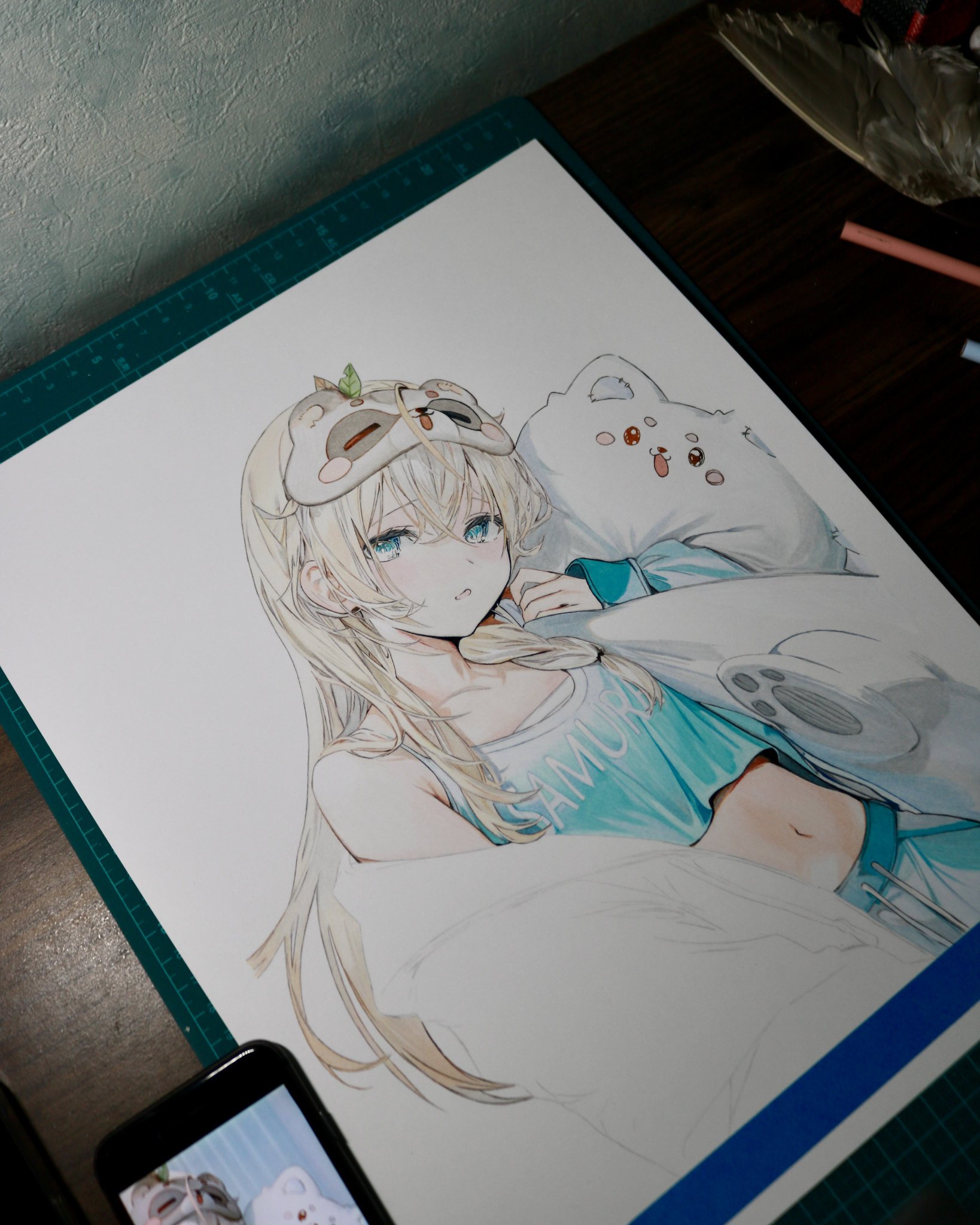 リアルな色鉛筆画 A4 新しい絵が出来たぁ～(^^)/ SnowManの、目黒蓮くん🩵 色鉛筆画