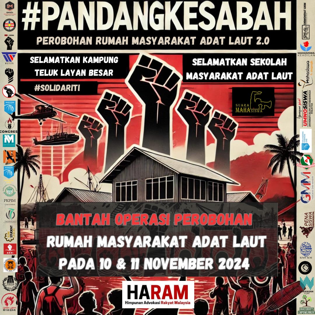 Pada 10 dan 11 November ini, GRS yang akan diiringi oleh pihak berkuasa (OPS BERSEPADU) akan merobohkan rumah masyarakat adat laut dan ruang pendidikan kanak-kanak adat laut. Ruang pendidikan ini telah dibina oleh mahasiswa bersama dana rakyat Malaysia dan entiti antarabangsa.