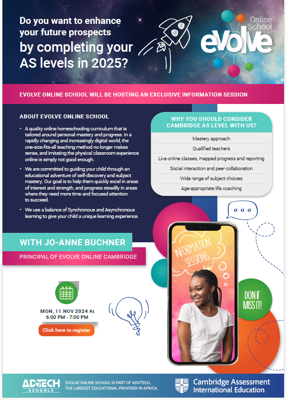 EvolveOnlineSA's tweet photo. 🚀 Want to boost your prospects? 🌟 Take your AS Levels in 2025 with us and unlock new opportunities! Join our exclusive information session
👉 Click on the link below to register
https://t.co/ibZTxCwtJk
#ASLevels #FutureSuccess #EducationOpportunities #RegisterNow https://t.co/lfZ210q7Ls