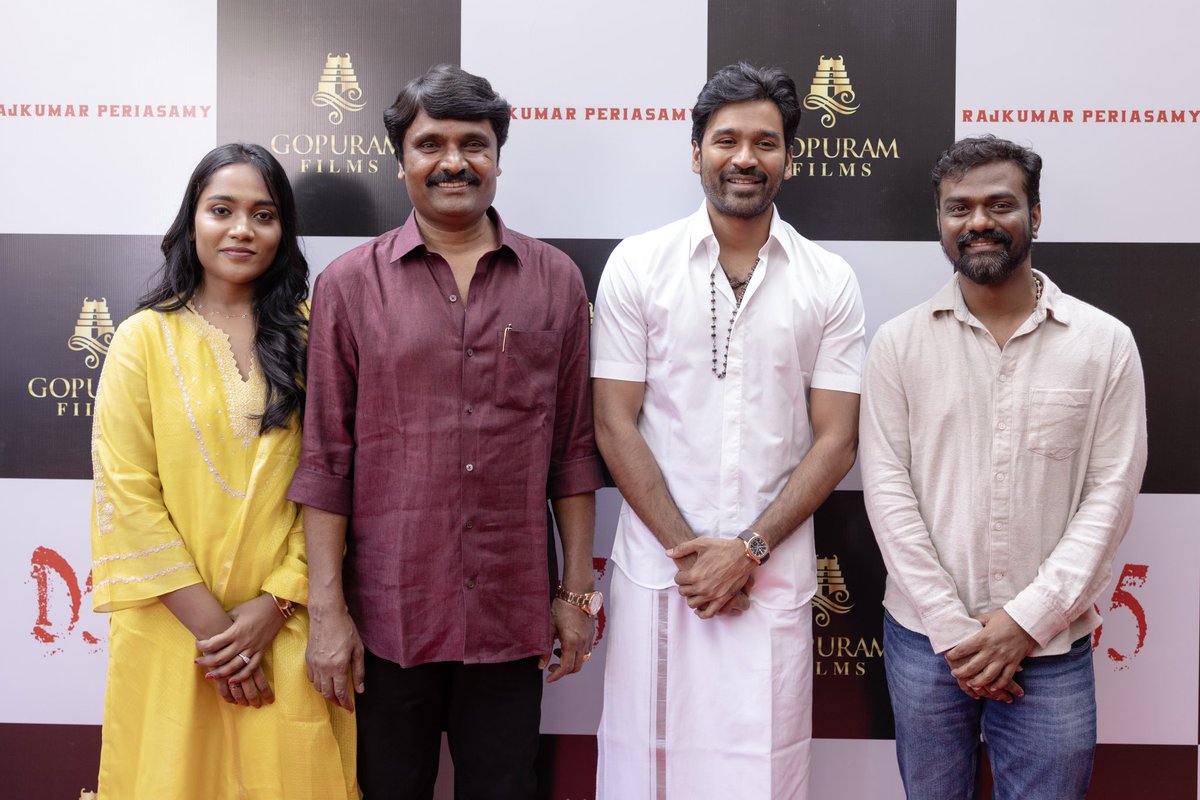 Proud to present #D55, with the Talent Powerhouse <a href="/dhanushkraja/">Dhanush</a> sir &amp; Directed by the super talented <a href="/Rajkumar_KP/">Rajkumar Periasamy</a> sir

This journey has been nothing short of remarkable &amp; we can’t wait to share this story with you all soon 😊

#GNAnbuchezhian #D55ByGopuramFilms <a href="/gopuramfilms/">Gopuram Films</a>