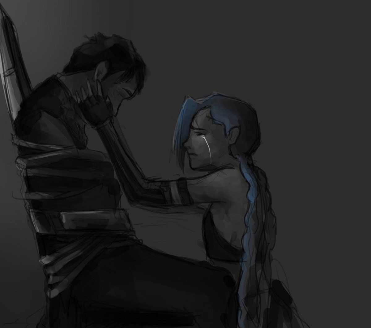 vendrafaxine's tweet photo. this arcane piece i did when it first aired brought me out of a 6 month drawing drought #arcane #arcaneart #jinxfanart  #silcofanart https://t.co/b7xPfvxqv1