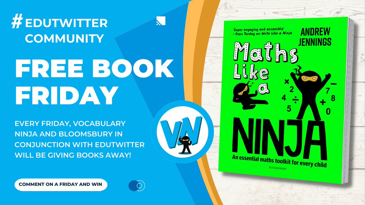 MrJenningsA's tweet image. Whoop! @VocabularyNinja and #EduTwitter Community have come together for 'Free Book Friday' 📚 Every Friday we will be giving away books! 

To enter, just comment on the post! ♻️ Retweet to spread the love

Just something on a Friday to keep #Edutwitter awesome! 

#freebookfriday