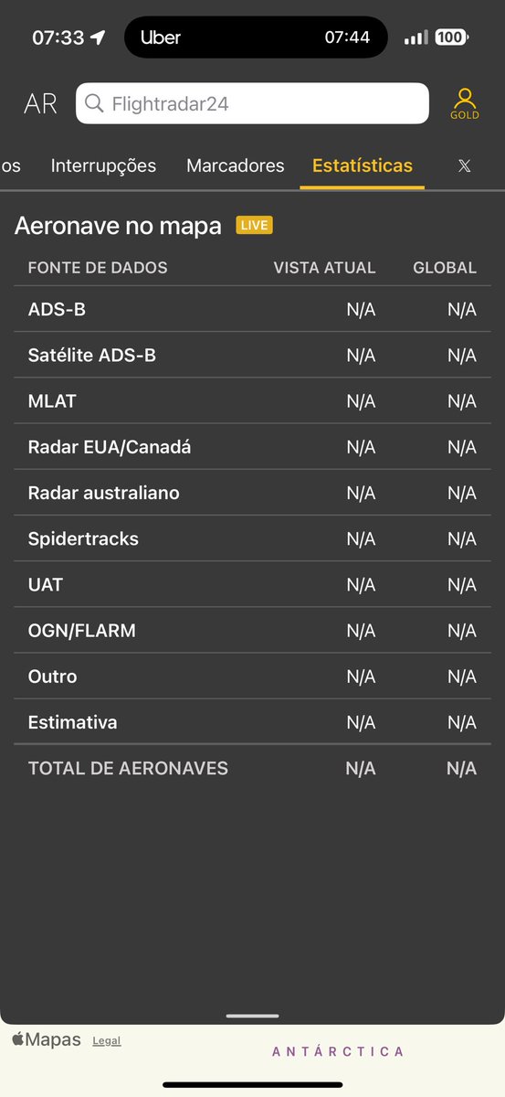 pmbazevedo's tweet photo. What’s is this??? @flightradar24 is down? https://t.co/OFLO2uocWO