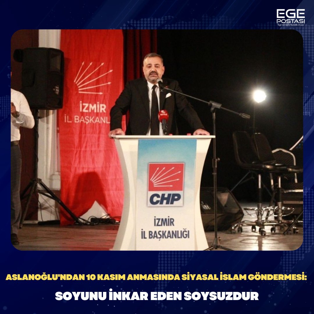 tr35comtr's tweet photo. Aslanoğlu'ndan 10 Kasım anmasında siyasal islam göndermesi: Soyunu inkar eden soysuzdur

#chp #izmir #şenolaslanoğlu #egepostası https://t.co/F90D8sKNGk