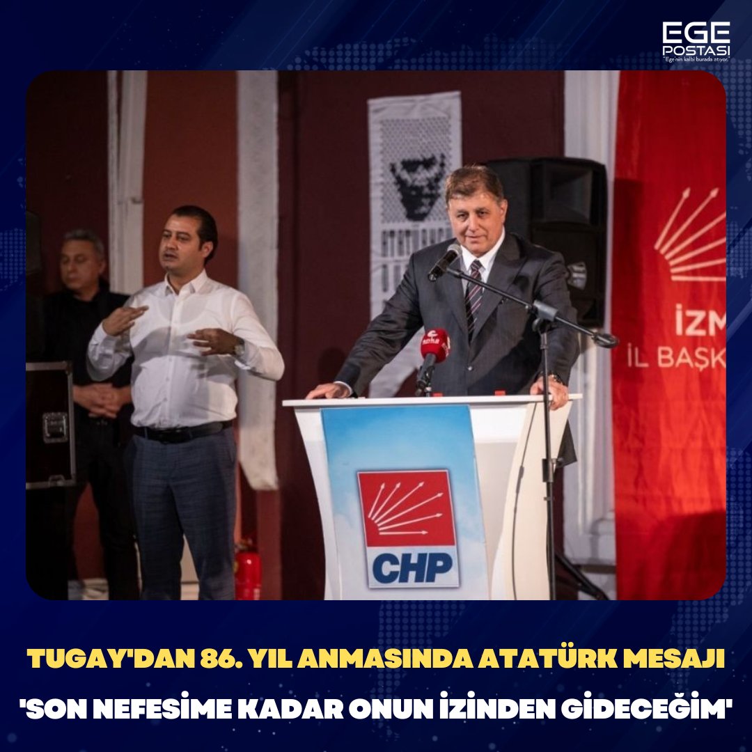 tr35comtr's tweet photo. Cemil Tugay'dan 86. yıl anmasında Atatürk mesajı: Son nefesime kadar onun izinden gideceğim

#chp #cemiltugay #sondakika #egepostası https://t.co/PUL1uxDu0f
