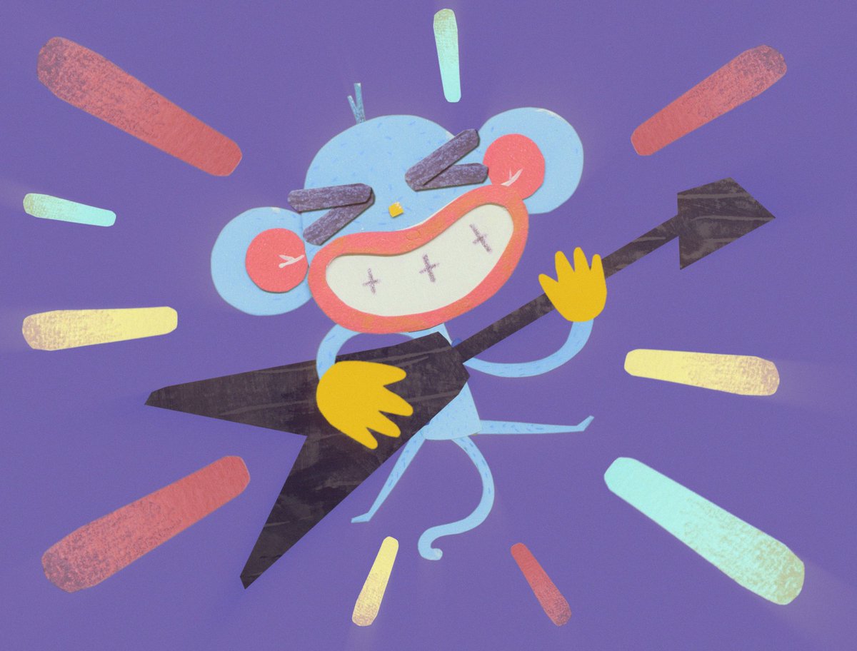 BichofeoStudio's tweet photo. We wanted to make the monkey super expressive and gave him a range of instruments to play, taking inspiration from the lyric's song, we aim to make it as goofy, as the song.

#animation #animacion  #stopmotion #bakcstage #characterdesign #wipart #papercut #videoproduction #music https://t.co/RgEcnuQFSE