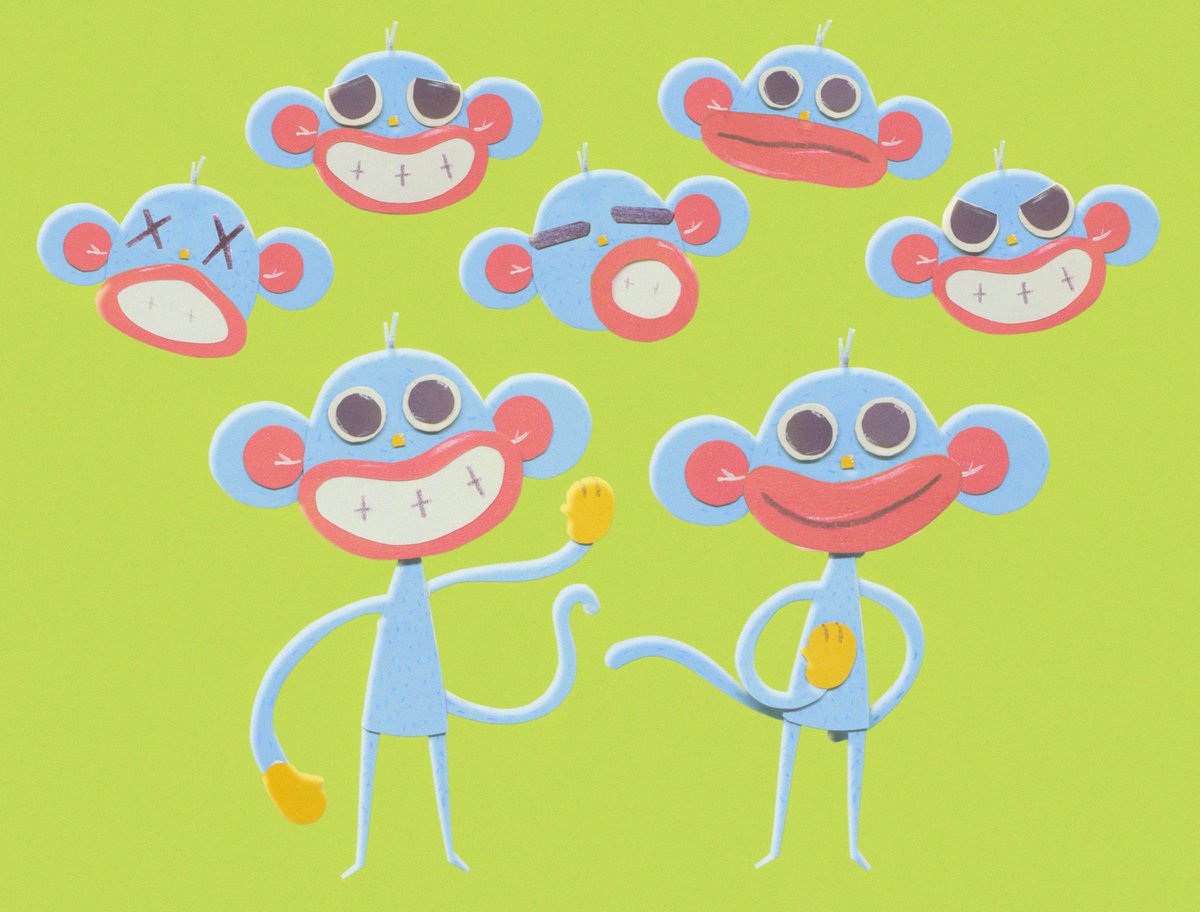 BichofeoStudio's tweet photo. We wanted to make the monkey super expressive and gave him a range of instruments to play, taking inspiration from the lyric's song, we aim to make it as goofy, as the song.

#animation #animacion  #stopmotion #bakcstage #characterdesign #wipart #papercut #videoproduction #music https://t.co/RgEcnuQFSE