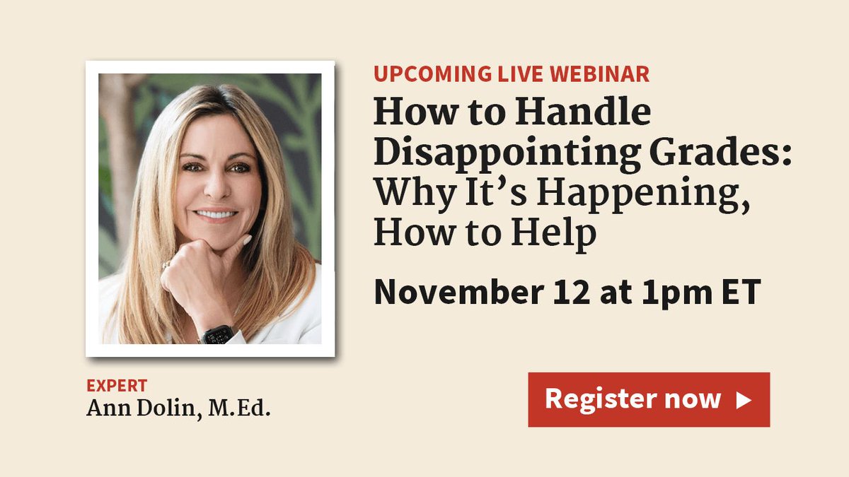 Handle Disappointing Grades: Why It’s Happening, How to Help 

What to do moving forward, with strategies to help your child study more effectively and stay organized

Whether you should set consequences for your child’s bad grades (or reward good grades)
buff.ly/3YCWlLR