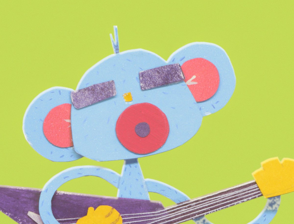 BichofeoStudio's tweet photo. We wanted to make the monkey super expressive and gave him a range of instruments to play, taking inspiration from the lyric's song, we aim to make it as goofy, as the song.

#animation #animacion  #stopmotion #bakcstage #characterdesign #wipart #papercut #videoproduction #music https://t.co/RgEcnuQFSE