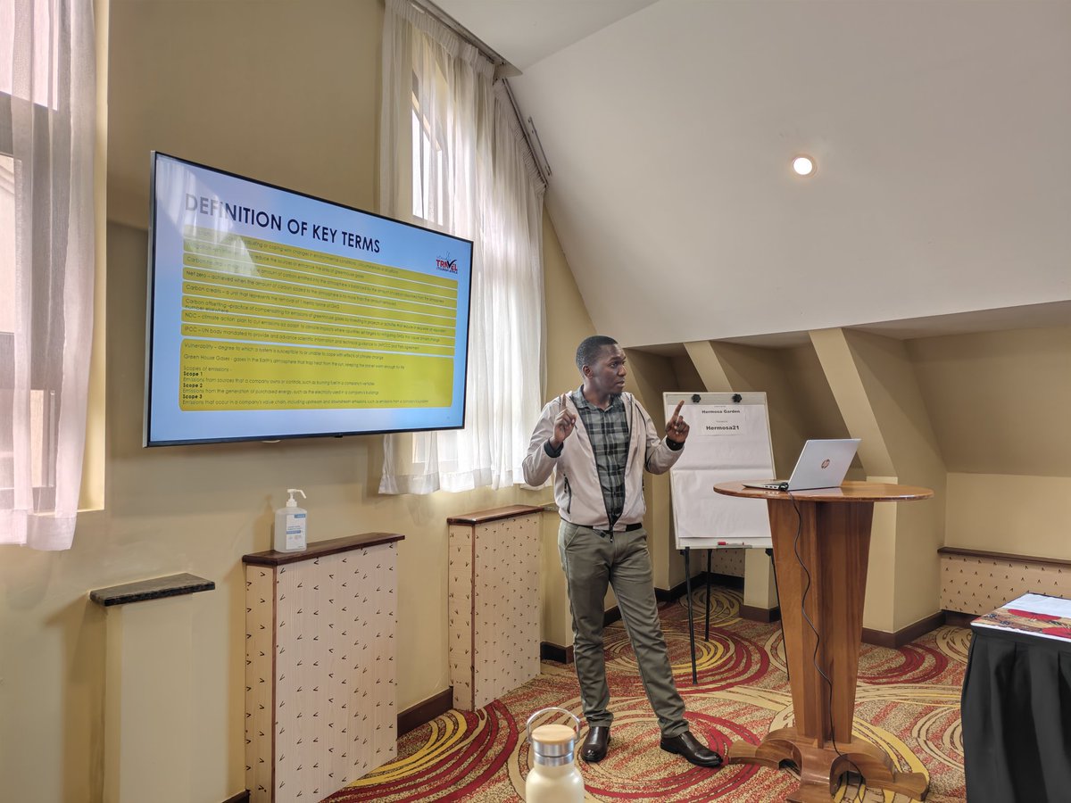 Our Climate Lead <a href="/DominicWanjiru5/">Dominic</a> takes the group through an understanding of climate, climate change and what it all means for operators in Tourism. #climate #sttaconsultingAfrica