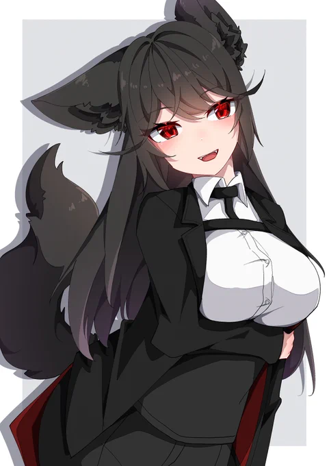 1043日目黒狼のハクちゃん#一日一絵 #創作 