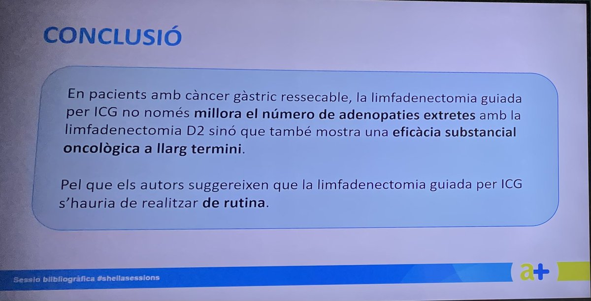 Cirurgia Althaia 🏥 (@cirurgiaalthaia) on Twitter photo A la #sheilasessions d’avui la <a href="/MeritxellFont96/">Meritxell Font</a> ens presenta una sessió bibliogràfica sobre l’ús d’ICG amb la limfadenectomia del càncer gàstric.
<a href="/Gabboddg/">Gabriel Díaz Del Gobbo</a> <a href="/mguell1/">mguell</a> <a href="/rafagdiazgobbo/">Rafael Díaz Del Gobbo</a> <a href="/RFarr15/">R. Farré</a> <a href="/ColleraPablo/">Pablo Collera</a> <a href="/MarcosSola4/">Marcos Sola</a> <a href="/drasarapardo/">Sara Pardo</a> <a href="/mecaraiman/">Malina Caraiman</a> <a href="/susanvalderrama/">susan valderrama</a> <a href="/sheilaserrapla/">sheilaserrapla</a> A la #sheilasessions d’avui la <a href="/MeritxellFont96/">Meritxell Font</a> ens presenta una sessió bibliogràfica sobre l’ús d’ICG amb la limfadenectomia del càncer gàstric.
<a href="/Gabboddg/">Gabriel Díaz Del Gobbo</a> <a href="/mguell1/">mguell</a> <a href="/rafagdiazgobbo/">Rafael Díaz Del Gobbo</a> <a href="/RFarr15/">R. Farré</a> <a href="/ColleraPablo/">Pablo Collera</a> <a href="/MarcosSola4/">Marcos Sola</a> <a href="/drasarapardo/">Sara Pardo</a> <a href="/mecaraiman/">Malina Caraiman</a> <a href="/susanvalderrama/">susan valderrama</a> <a href="/sheilaserrapla/">sheilaserrapla</a>