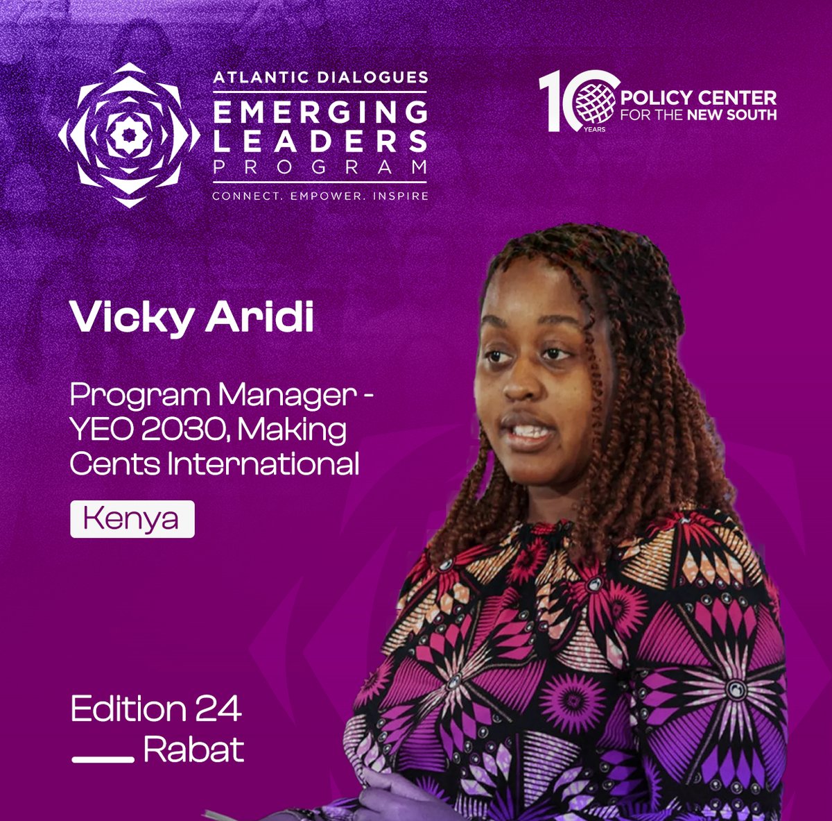 Atlantic Dialogues Emerging Leaders (@adel_pcns) on Twitter photo ✨Introducing Vicky Aridi, <a href="/PolicyCenterNS/">Policy Center for the New South</a> 2024 Atlantic Dialogues Emerging Leader and Program Manager at YEO 2030, Making Cents International.
Learn more about her here: shorturl.at/4X8Rk
#ADEL2024 ✨Introducing Vicky Aridi, <a href="/PolicyCenterNS/">Policy Center for the New South</a> 2024 Atlantic Dialogues Emerging Leader and Program Manager at YEO 2030, Making Cents International.
Learn more about her here: shorturl.at/4X8Rk
#ADEL2024