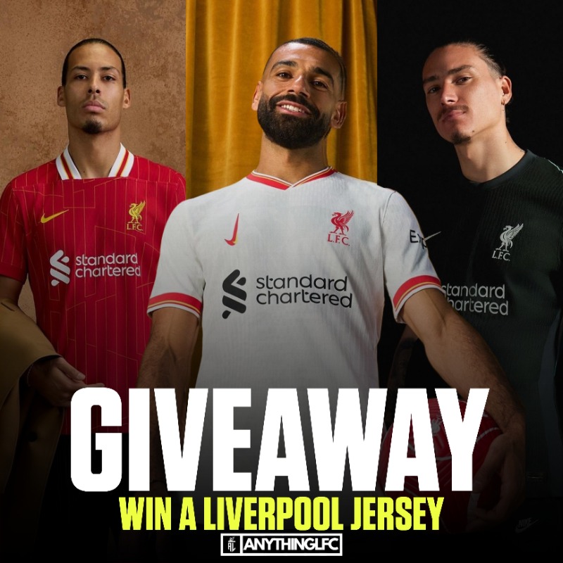 AnythingLFC_'s tweet photo. If Liverpool beat Aston Villa &amp; Mohamed Salah scores first we will giveaway a Liverpool jersey of your choice 🔴

All you got to do is:

1) Follow @anythinglfc_ ✅
2) RT this post ♻️
3) Tag a Liverpool fan

Winner announced after the game if won 🫡 #lfc