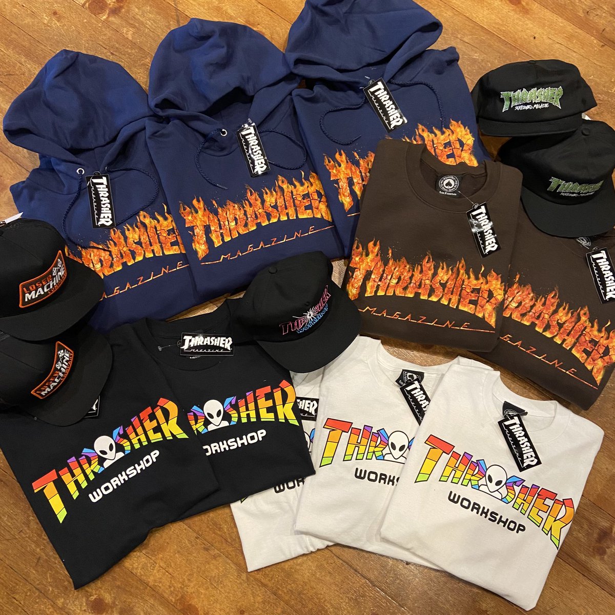 geejeeMORIOKA's tweet image. 国内未発売の商品THRASHER(スラッシャー)やLoser Machine(ルーザーマシーン)などスケートボードブランドアイテムが多数新品入荷です🛹💨
海外規格、国内では手に入りにくいアイテムばかり✨
周りと差をつけたい方などに特におすすめです!!!
ぜひチェックして下さいね☑️

#THRASHER
#LoserMachine