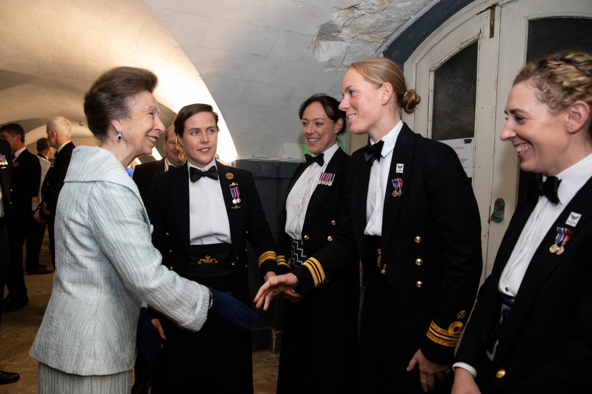 RNRMC's tweet photo. The 4th annual HMS Oardacious Gala, attended by HRH The Princess Royal, unfolded in grand style at the historic Painted Hall of the Old Royal Naval College in Greenwich in support of the Royal Navy &amp; Royal Marines Charity. https://t.co/XBn5uPCi83
