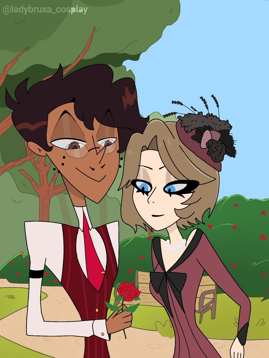 ladybruxa_cosp's tweet photo. Canon Alastor x Natalia in thier human forms. I changed Alastor's appearance because we already know the canon
#HazbinHotel #HelluvaBoss #Hellverse #OCxCanon #selfinsert #HazbinHotelOC #RadioVamp #radiodemon #deerdemon #batdemon #vampiredemon #fanart #art https://t.co/6KjD94d5Vi