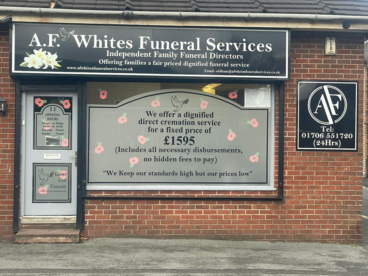 BCM_Funerals's tweet photo. All of our branches now have their windows displaying poppies to show our support for the armed forces. #Rememberanceday #lestweforget #poppy #poppies #royalBritishlegion #rbl https://t.co/aqBDeOhA6d