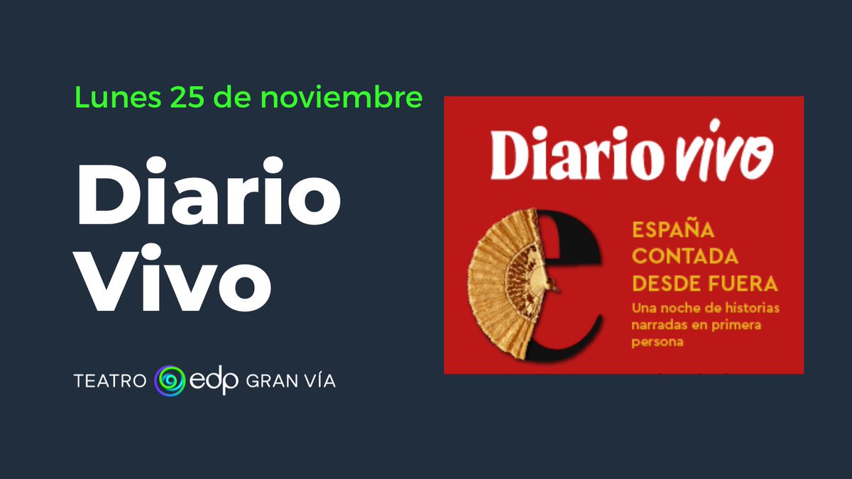 🎙️<a href="/diariovivo_/">Diario Vivo</a> es el primer medio de #LiveJournalism de España donde no se graba, las historias se quedan en el recuerdo.

📆El 25 de noviembre vuelve a EDP Gran Vía y en una noche en la que las historias hablarán de España, pero contadas desde fuera.

🎟️gruposmedia.com/cartelera/diar…