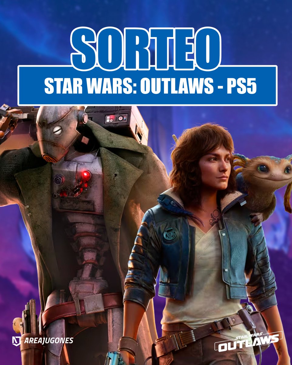 Areajugones's tweet photo. 🪐 SORTEO STAR WARS: OUTLAWS 🪐

Mientras nosotros seguimos celebrando nuestro 15 aniversario, también seguimos trayendo sorteazos y hoy es el turno de un código de Stars Wars: Outlaws 

1⃣ Sigue a @Areajugones 
2⃣ Haz RT
3⃣ Menciona a un amigo con #15Areajugones 

Mañana mismo ganador y entrega del código al ganador ✨