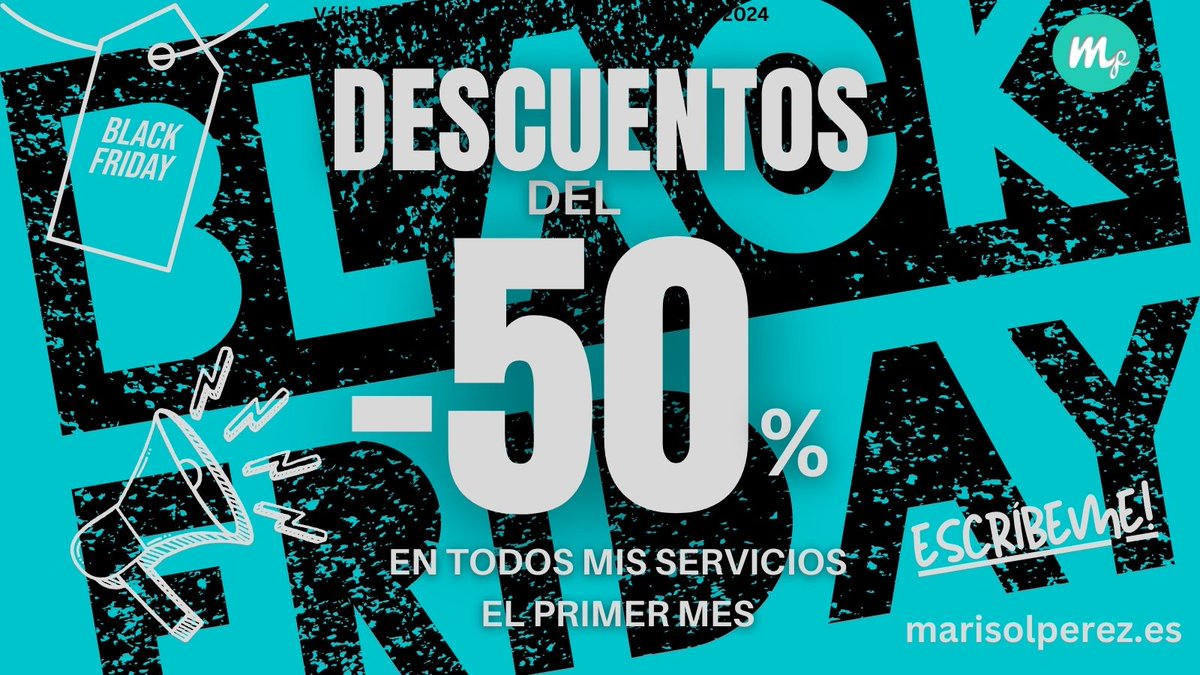 Este año he preparado algo especial para quienes buscan destacar en lo digital ✨
Visítame en marisolperez.es y descubre todos los servicios en los que puedes aplicar esta oferta.
#BlackFriday #Marketing #SEO #Oportunidades
