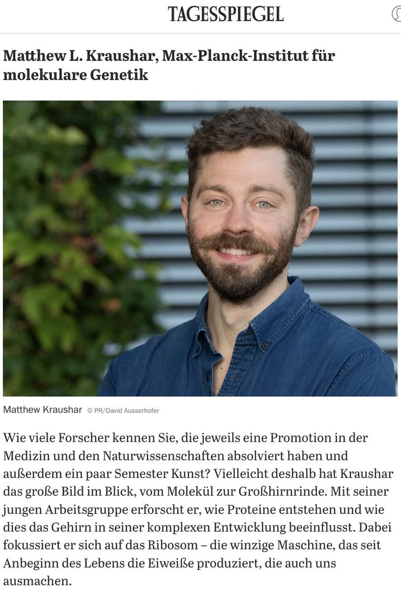 Matthew L. Kraushar (@matthewkraushar) on Twitter photo congrats to the other awardees, including our very own <a href="/dhnisz/">Denes Hnisz</a> <a href="/MPI_MolGen/">MPI for Molecular Genetics</a>!
They turn science fiction into reality: The 100 most important minds in Berlin science in 2024
tagesspiegel.de/wissen/sie-mac… congrats to the other awardees, including our very own <a href="/dhnisz/">Denes Hnisz</a> <a href="/MPI_MolGen/">MPI for Molecular Genetics</a>!
They turn science fiction into reality: The 100 most important minds in Berlin science in 2024
tagesspiegel.de/wissen/sie-mac…