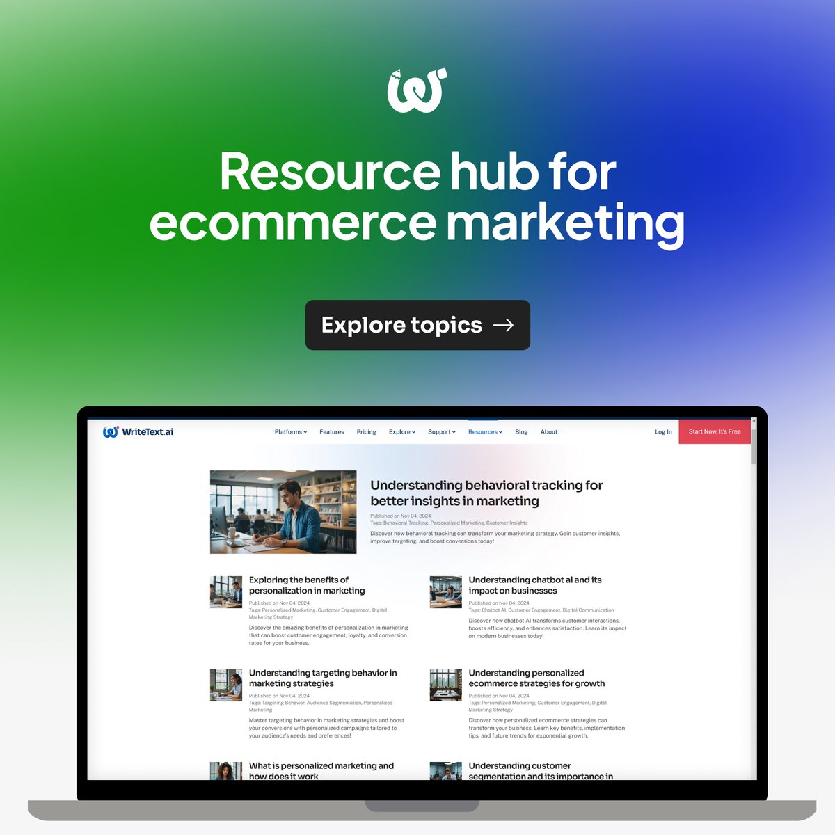 writetextai's tweet photo. New resource hubs are live! 🤓✨

Boost store visibility with our Ecommerce SEO resources: https://t.co/T3vhYRIB6w

Discover powerful strategies with Ecommerce marketing resources: https://t.co/PViBqZAzBW

#WriteYourTextWithAI #SEO #Ecommerce #Marketing https://t.co/YJTZXNwShF