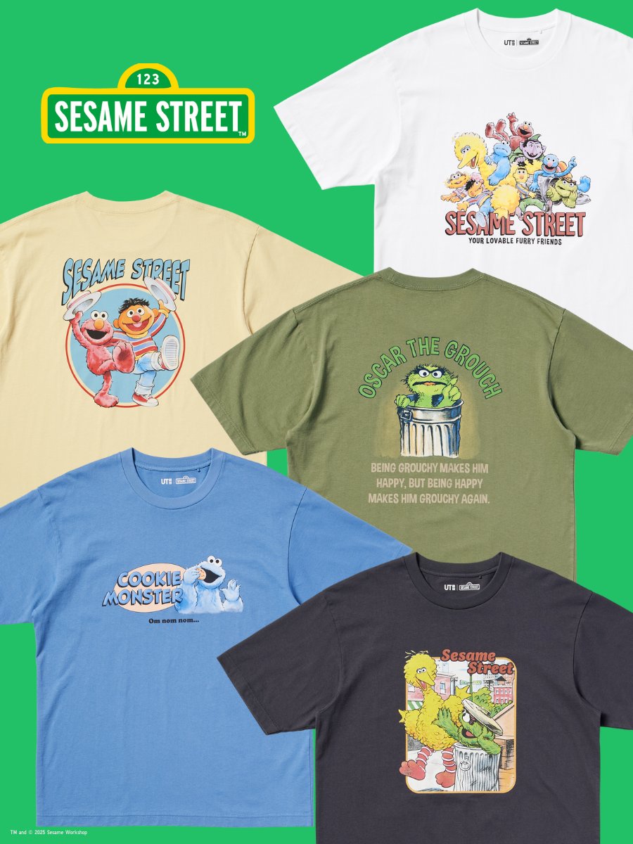 1月中旬販売予定】 セサミストリート UT 🔴━🔵━🟡━🟢 エルモ