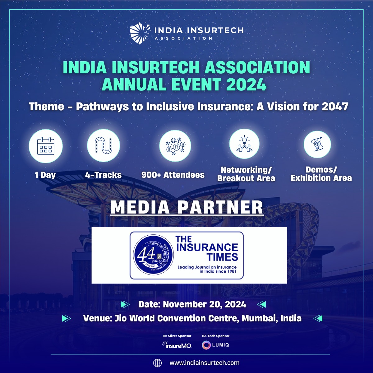 The Insurance Times, Journal is pleased to be associated as Media Partner for the India Insurtech Annual Event 2024 to be held in Mumbai on 20th November 2024 at Jio World Convention Centre. indiainsurtech.com/annual-event-2…
