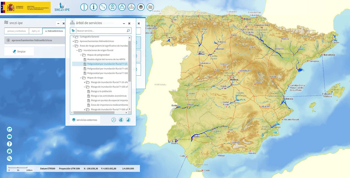 En este portal podemos comprobar las zonas potencialmente inundables con mapas de peligrosidad y riesgo
sig.mapama.gob.es/snczi/index.ht…