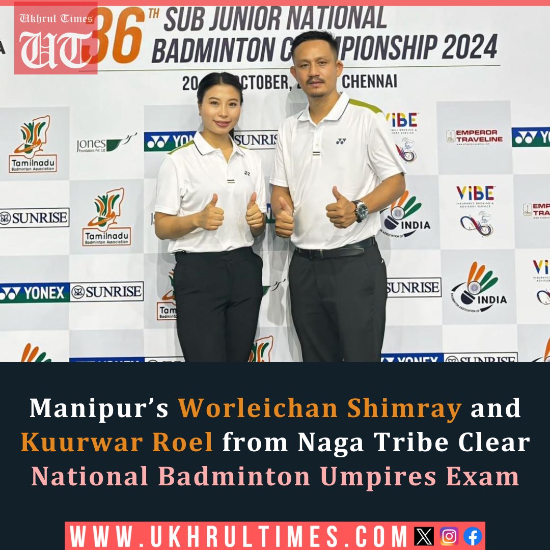 ukhrultimes's tweet photo. #Sports: Worleichan A. Shimray has notably become the first #Tangkhul #Naga woman, and the first #tribal woman from #Manipur state to earn the title of National #Umpire in #badminton. She hails from #Hunphun village in #Ukhrul district, while Kuurwar Roel is from Kapaam (Komlathabi) village in #Chandeldistrict. Of the all #India 25 candidates, Toshiwapang T Lemtur of #Nagaland and Rimanbha Lyngdoh of #Meghalaya also cleared the exam -- a total of 4 from #Northeast India. #BadmintonAssociationofIndia Read more | https://t.co/5vWq8EGkdT