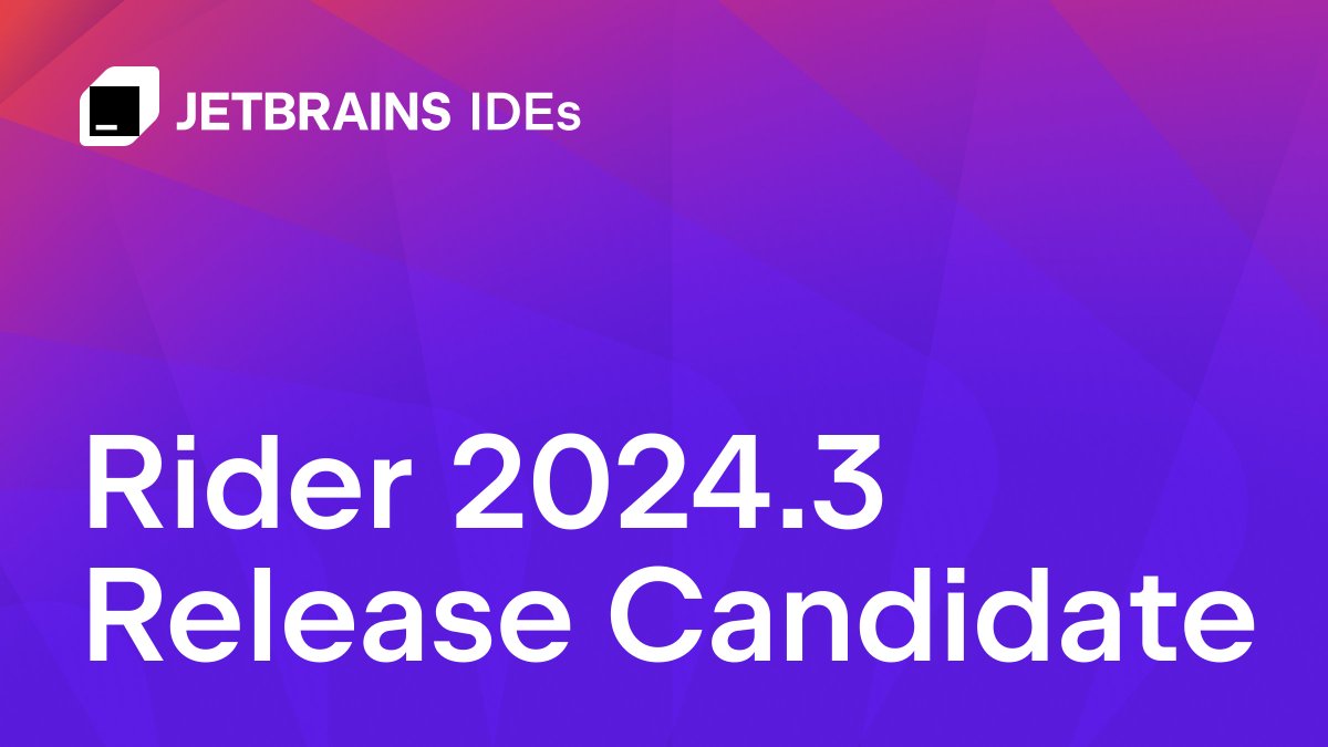 The Rider 2024.3 Release Candidate is now available!
This build contains all of the improvements expected in the major release:
🆕 Support for .NET 9, including the latest features of C# 13
💠 Windows Forms Designer for .NET projects
🎮 Running and debugging  <a href="/UnrealEngine/">Unreal Engine</a> games