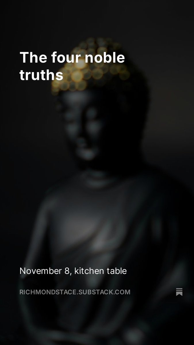 The Four Noble Truths. 

From Buddhism. 

They have practical application to understand and overcome chronic pain. 

Today’s newsletter 🗞️

richmondstace.substack.com/p/the-four-nob…

#thepaincoach #chronicpain